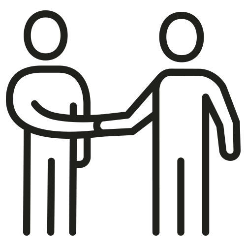 Illustration of 2 people shaking hands