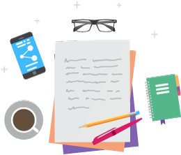 Illustration of writer's tools