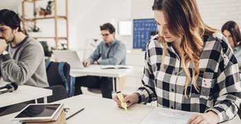 Student checking their work